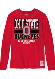 Toddler Ohio State Buckeyes Red Mitchell and Ness Retro Big Game Long Sleeve T-Shirt