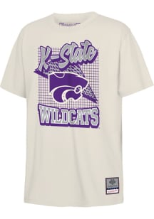 Youth K-State Wildcats White Mitchell and Ness Retro Wizard Short Sleeve T-Shirt