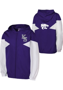 Youth K-State Wildcats Purple Mitchell and Ness Lt Wgt Windbreaker Light Weight Jacket