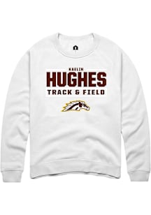 Kaelin Hughes Western Michigan Broncos Mens White NIL Stacked Box Player Crew
