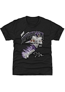 Justin Jefferson Minnesota Vikings Youth Black Retro Player Tee