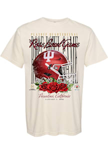 Indiana Hoosiers Ivory 2026 Rose Bowl Game Helmet Short Sleeve T Shirt