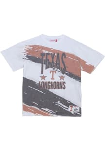 Mitchell and Ness Texas Longhorns White Paintbrush Short Sleeve Fashion T Shirt