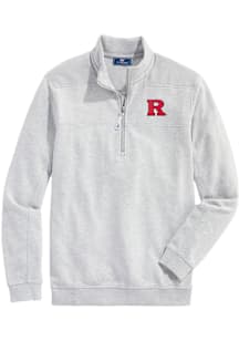 Mens Rutgers Scarlet Knights Grey Vineyard Vines Shep Shirt Qtr Zip Pullover