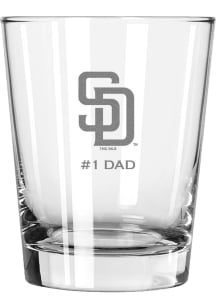 San Diego Padres Dad 15oz Rock Glass - White