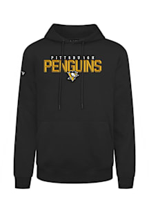 Levelwear Pittsburgh Penguins Mens Black Podium Carve Long Sleeve Hoodie