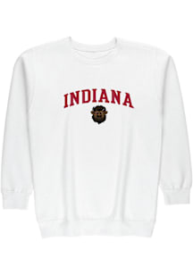 Summit Sportswear Indiana Hoosiers Mens White Hoosier The Bison Embroidered Long Sleeve Crew Sweat..