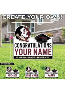 Florida State Seminoles Personalized Congratulations Grad Yard Sign - White