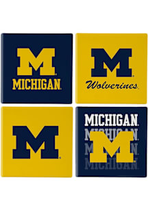 Michigan Wolverines 4Pk Coaster - Navy Blue