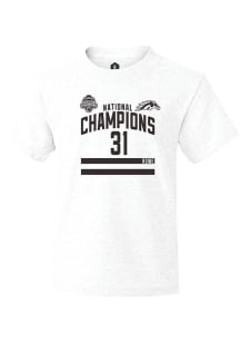 Cameron Rowe Youth White Western Michigan Broncos NIL 2025 National Champions Shirzee Short Sleeve..