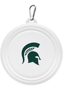 Michigan State Spartans Collapsible Silicone Dog Pet Bowl White