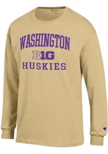 Mens Washington Huskies Gold Champion Big Ten Jersey Tee