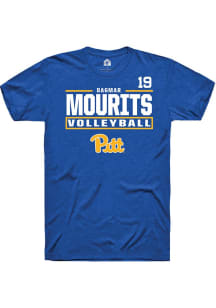 Dagmar Mourits Rally Mens Blue Pitt Panthers NIL Stacked Box Player T Shirt