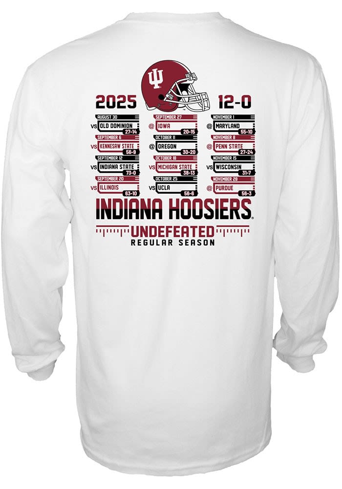 Blue 84 Mens White Indiana Hoosiers Football 2025 Undefeated