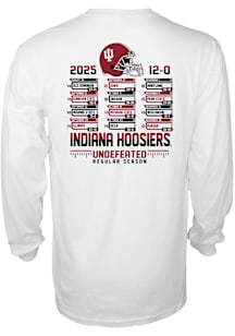Indiana Hoosiers White Football 2025 Undefeated Regular Season Long Sleeve T Shirt