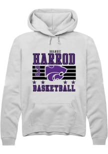 Brandie Harrod Rally Mens White K-State Wildcats NIL Striped Player Hood