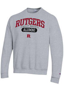 Champion Rutgers Scarlet Knights Mens Grey Alumni Pill Powerblend Long Sleeve Crew Sweatshirt