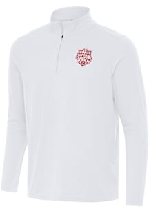 Antigua Indiana Hoosiers Mens White 2025 CFP National Champions Intent Long Sleeve Qtr Zip Pullove..