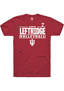 Hannah Leftridge Indiana Hoosiers Crimson NIL Stacked Box Short Sleeve Player T Shirt