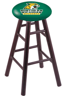Northern Michigan Wildcats Round Cushion Oak Pub Stool - Brown