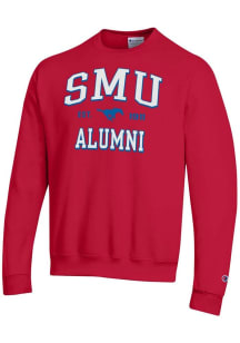 Champion SMU Mustangs Mens Red Est Alumni Powerblend Long Sleeve Crew Sweatshirt