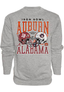 Blue 84 Auburn Tigers Mens Grey Football Iron Bowl vs Alabama Long Sleeve Crew Sweatshirt
