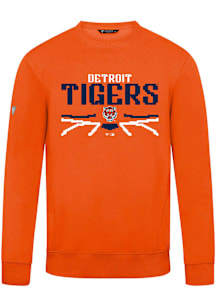 Levelwear Detroit Tigers Mens Orange Zane Arcade Long Sleeve Crew Sweatshirt