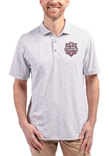 Cutter and Buck Indiana Hoosiers Mens Grey 2025 CFP National Champions Virtue Eco Pique Botanical..