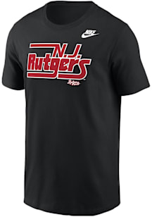 Rutgers Scarlet Knights Black Nike Core Throwback Wordmark Short Sleeve T Shirt