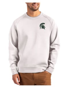 Mens Michigan State Spartans Grey Cutter and Buck Roam Crew Sweatshirt