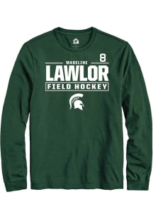 Madeline Lawlor Mens Green Michigan State Spartans NIL Stacked Box Long Sleeve Player T Shirt