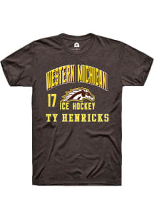 Ty Henricks Rally Mens Brown Western Michigan Broncos NIL Arch Logo Player T Shirt