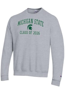 Mens Michigan State Spartans Grey Champion Font Class of 2026 Powerblend Crew Sweatshirt