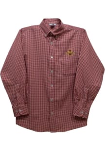 Vive La Fete Iowa State Cyclones Baby Cardinal Gingham Long Sleeve Polo