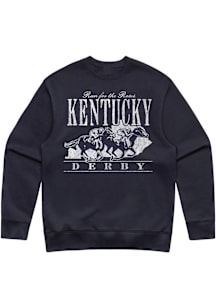 Kentucky Derby Mens Navy Blue State Seal Long Sleeve Crew Sweatshirt