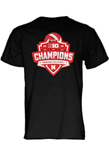 Nebraska Cornhuskers Black Big Ten Volleyball Champions Short Sleeve T Shirt