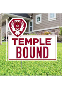 Temple Owls School Bound Yard Sign - White