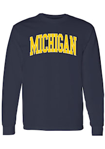 Michigan Wolverines Navy Blue Mega Arch Long Sleeve T Shirt