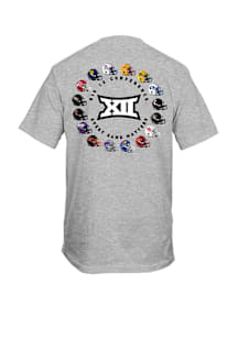 Big 12 Grey Football Helmets Short Sleeve T Shirt