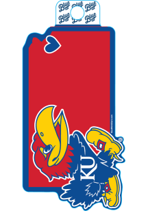Kansas Jayhawks Logo on State of Kansas Stickers