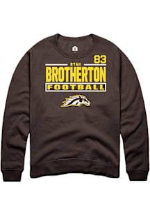 Ryan Brotherton Western Michigan Broncos Mens Brown Football NIL Stacked Box Player Crew