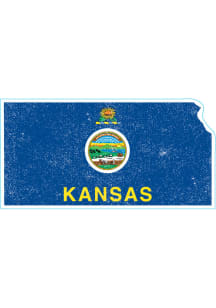 Kansas Weathered State Shape Flag Stickers