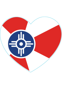 Wichita Flag Heart Stickers