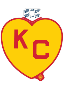 Kansas City Monarchs Red Heart Yellow KC Stickers