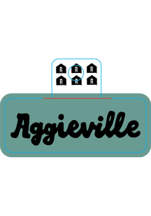 Manhattan Aggieville Script Stickers