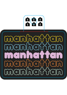 Manhattan Bubble Letters Stickers