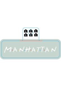 Manhattan Wordmark Dots Stickers