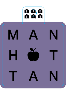 Manhattan Apple In Center Stickers