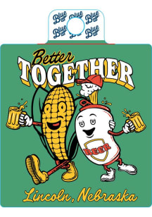 Lincoln Corn and Beer Stickers - White