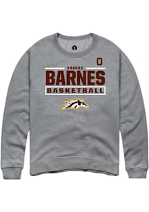 Sharod Barnes Western Michigan Broncos Mens Grey NIL Stacked Box Player Crew